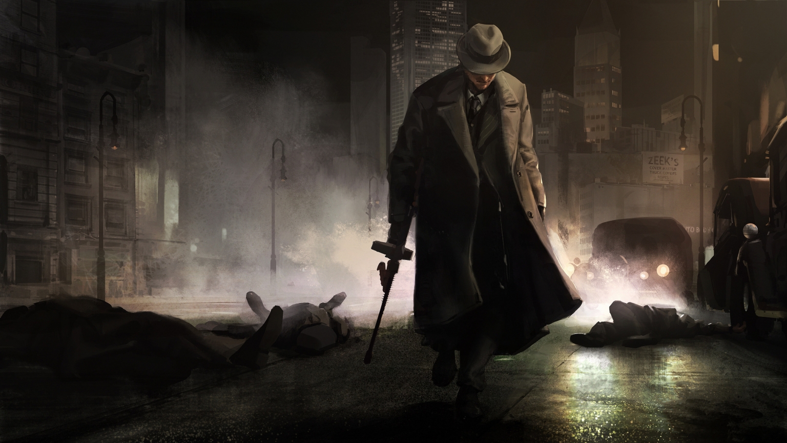 Gangster painting for 1536 x 864 HDTV resolution