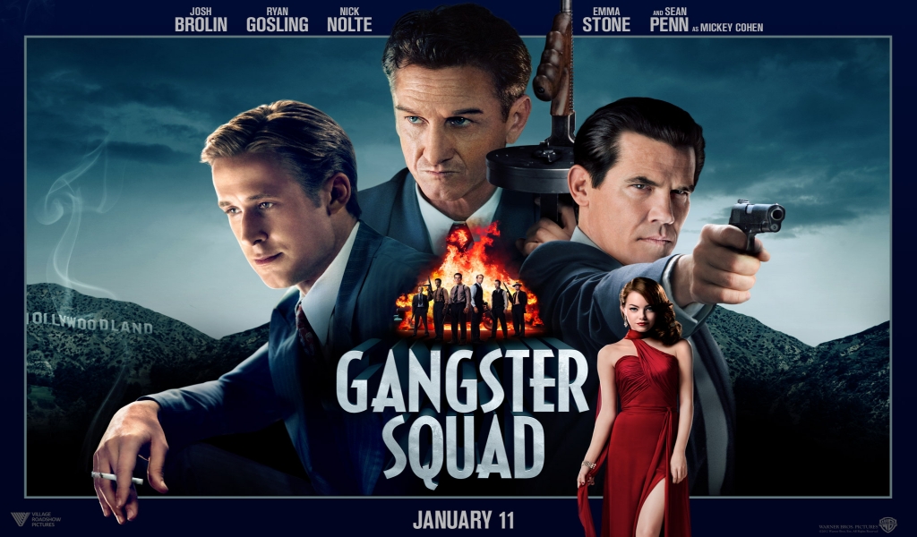 Gangster Squad Movie for 1024 x 600 widescreen resolution