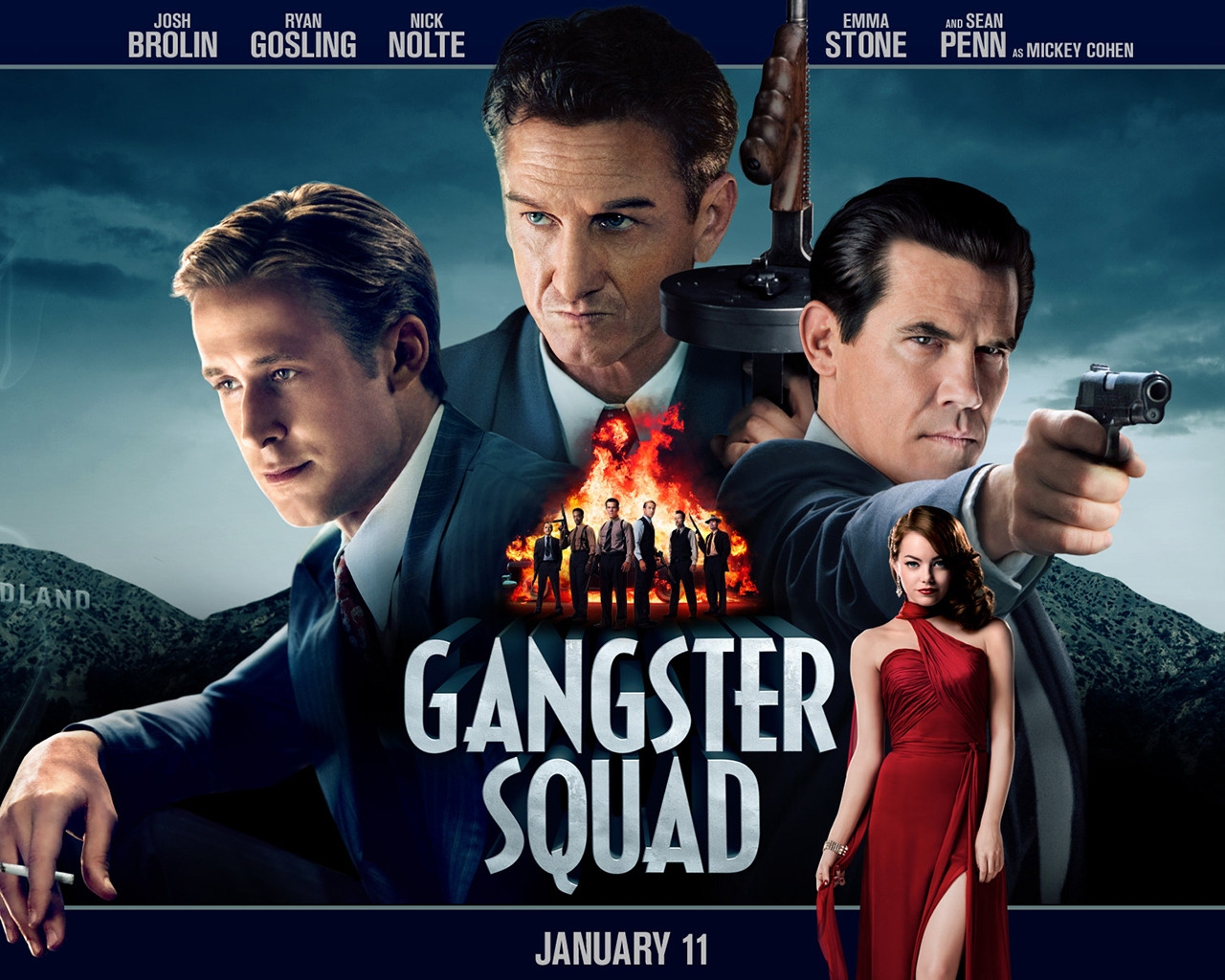 Gangster Squad Movie for 1280 x 1024 resolution