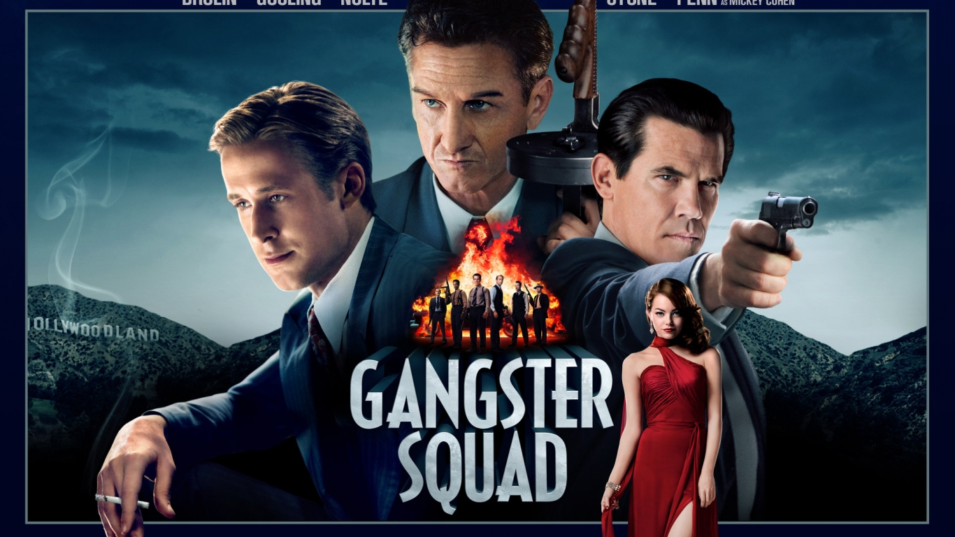 Gangster Squad Movie for 1366 x 768 HDTV resolution