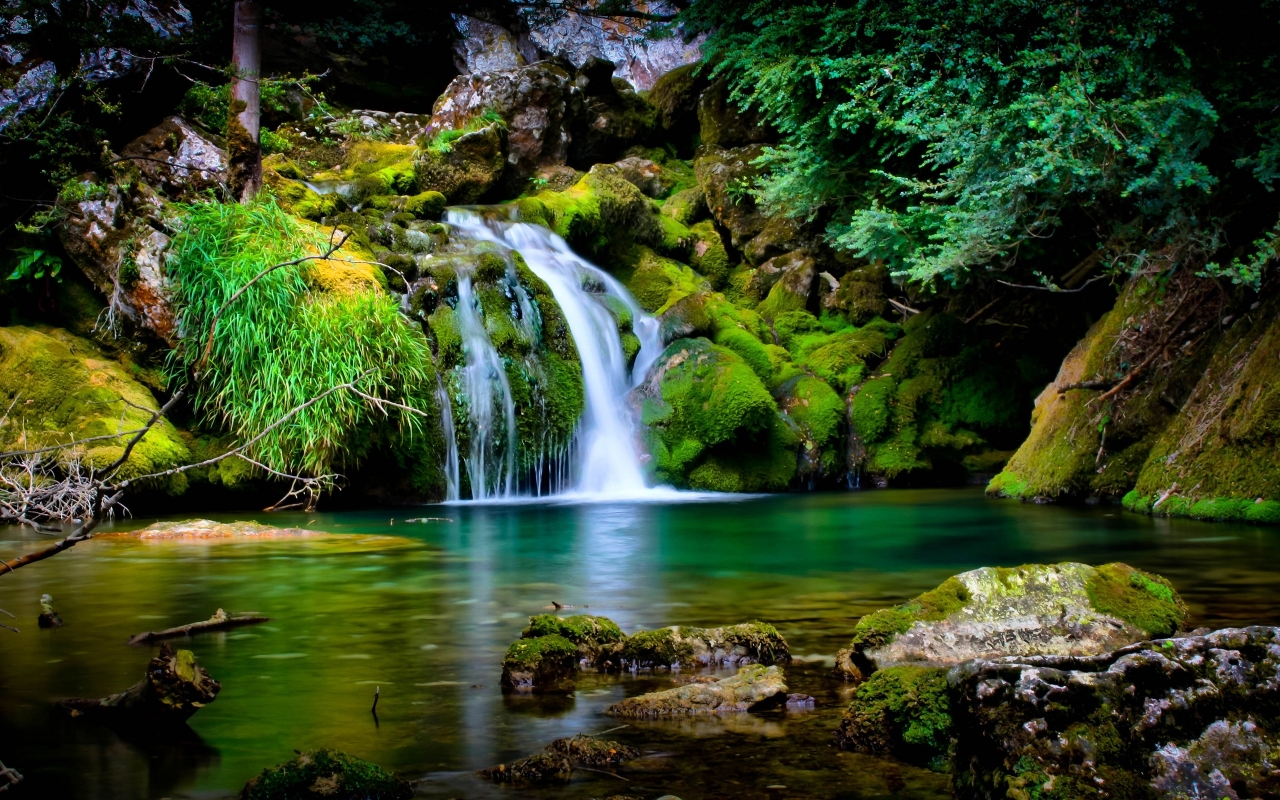 Garden Waterfall for 1280 x 800 widescreen resolution