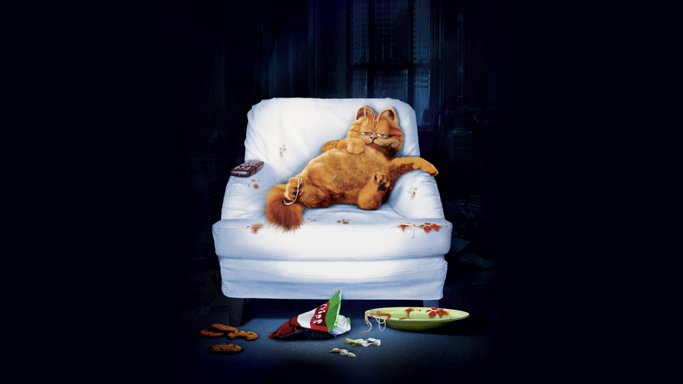 Garfield Lazy Cat for 1366 x 768 HDTV resolution