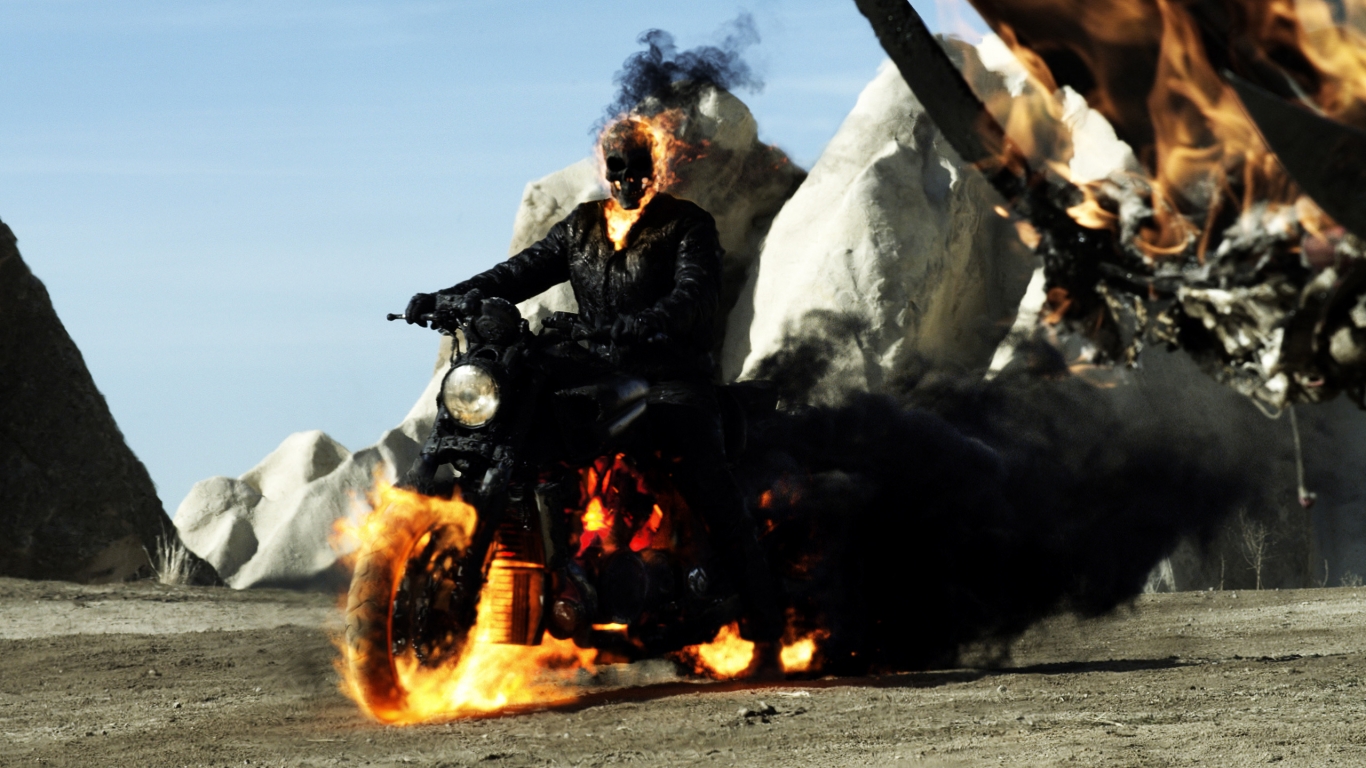Ghost Rider Spirit of Vengeance 2012 for 1366 x 768 HDTV resolution