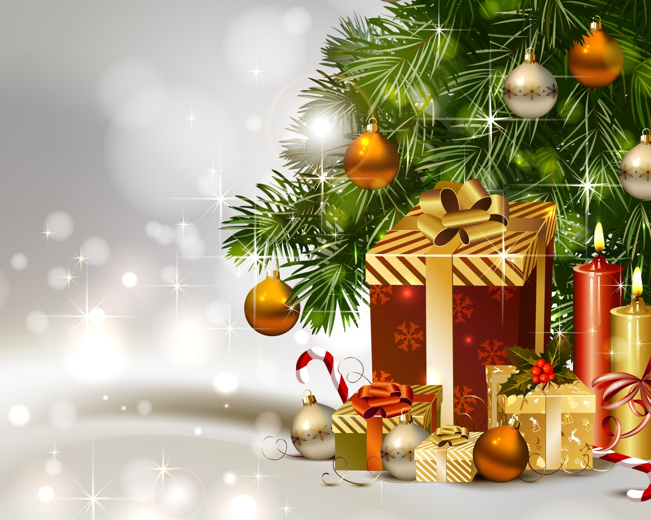 Gifts Under Christmas Tree for 1280 x 1024 resolution