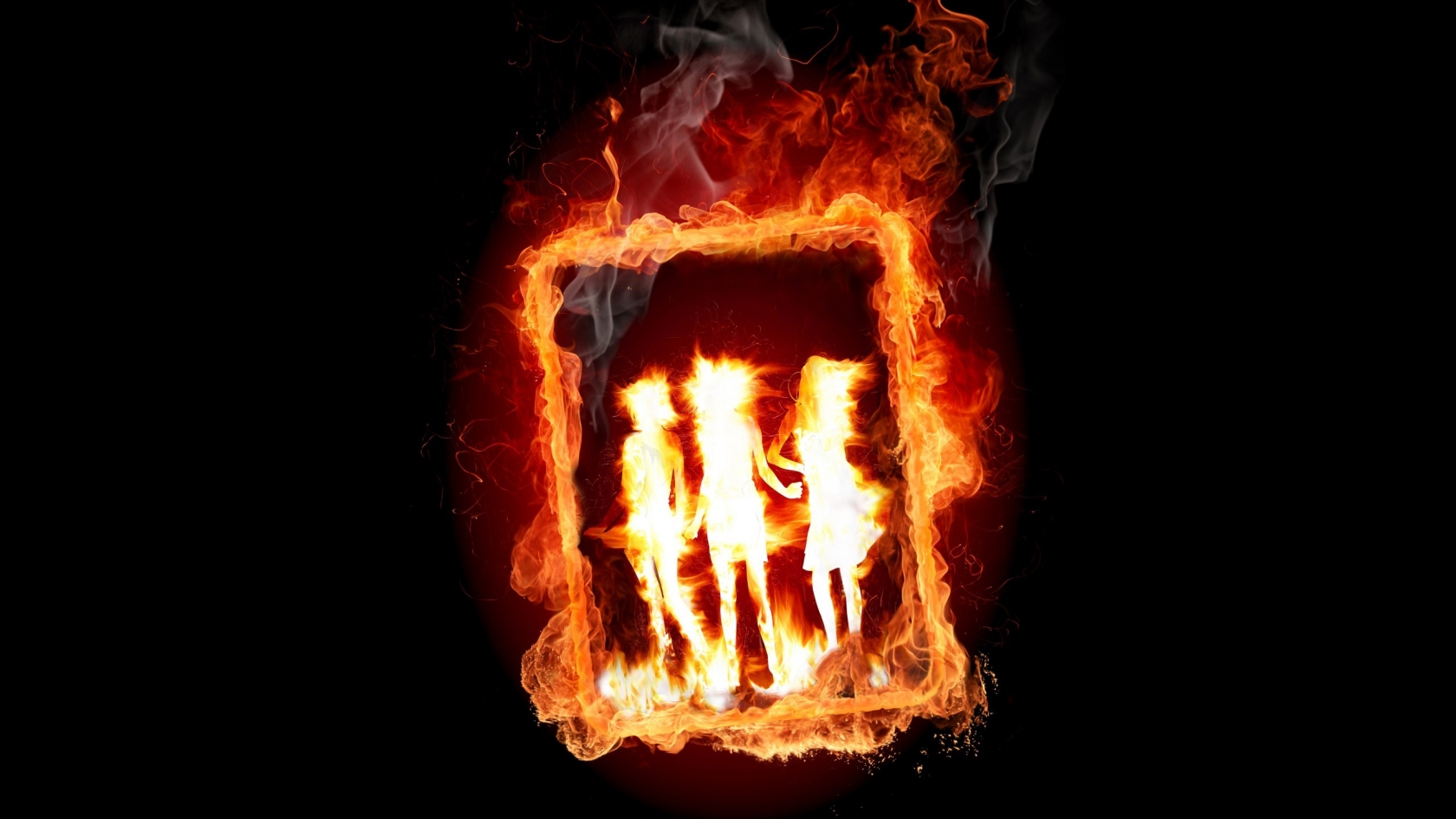 Girl Frame in Fire for 1680 x 945 HDTV resolution