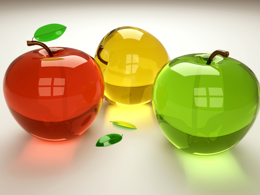 Glass Apples for 1024 x 768 resolution