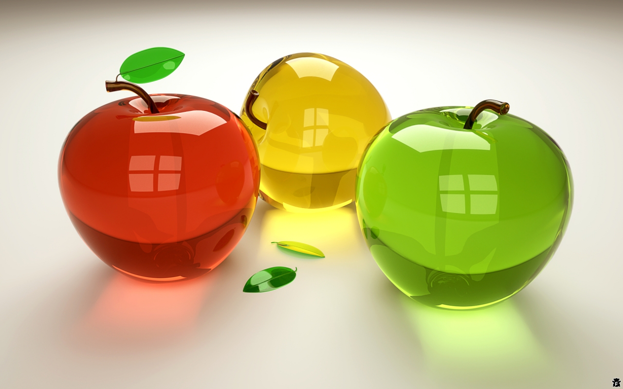 Glass Apples for 1280 x 800 widescreen resolution