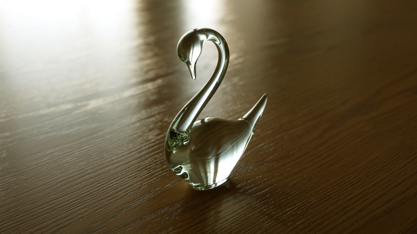 Glass Swan for 1366 x 768 HDTV resolution