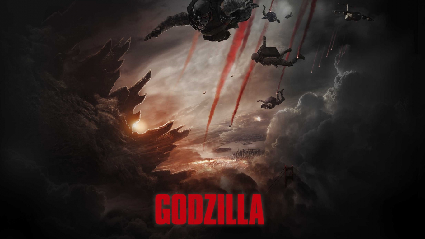 Godzilla 2014 Movie for 1366 x 768 HDTV resolution