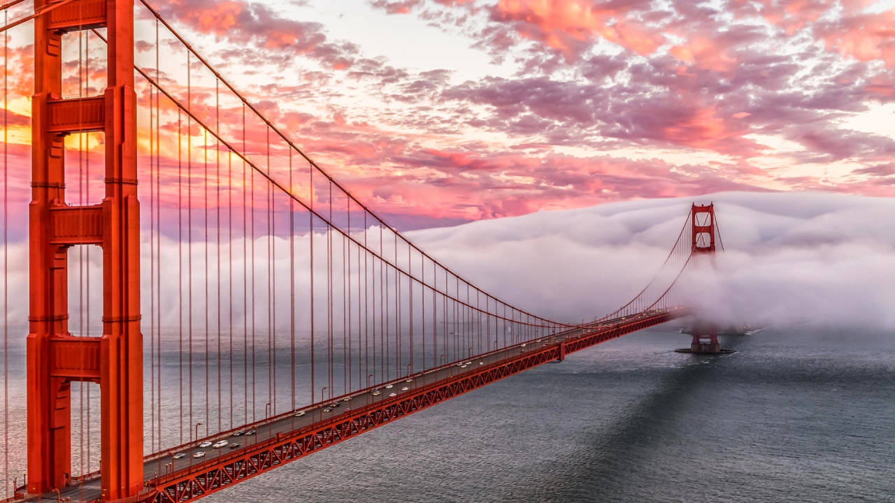 Golden Gate Bridge in San Francisco for 1280 x 720 HDTV 720p resolution