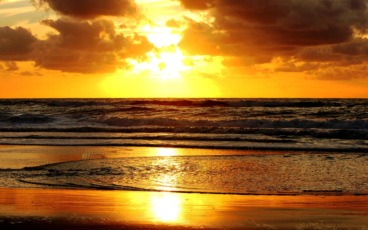 Golden Sunset for 1280 x 800 widescreen resolution