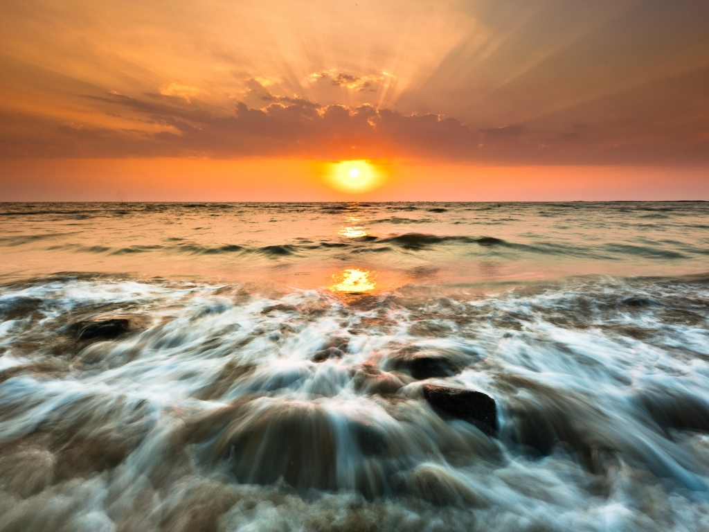 Gorai Beach Sunset for 1024 x 768 resolution