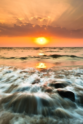 Gorai Beach Sunset for 320 x 480 iPhone resolution