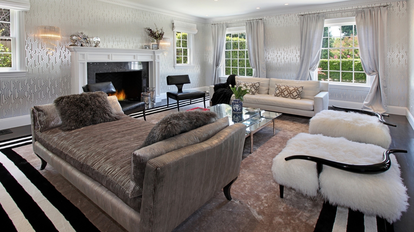 Gorgeous Modern Livingroom Design for 1366 x 768 HDTV resolution