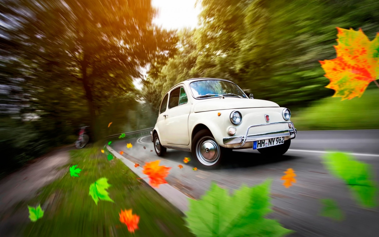 Gorgeous Old Fiat 500 for 1280 x 800 widescreen resolution