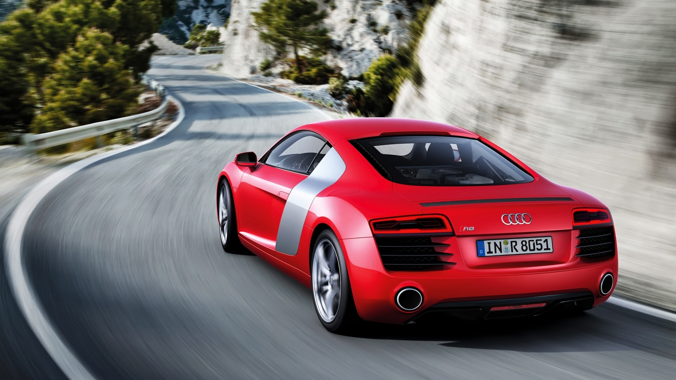 Gorgeous Red Audi R8 2013 for 1366 x 768 HDTV resolution