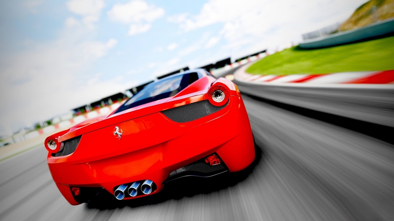 Gorgeous Red Ferrari for 1366 x 768 HDTV resolution