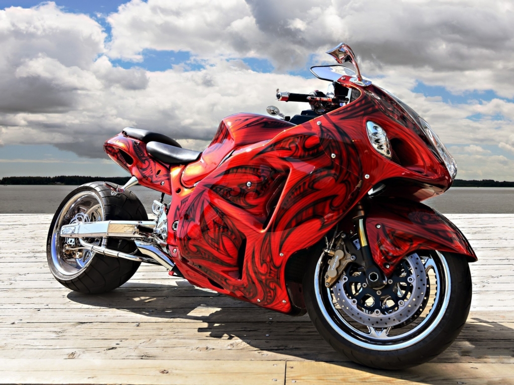 Gorgeous Red Motorcycle for 1024 x 768 resolution