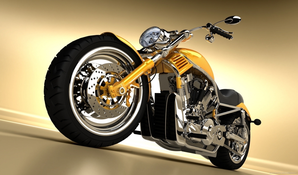 Gorgeous Yellow Chopper for 1024 x 600 widescreen resolution