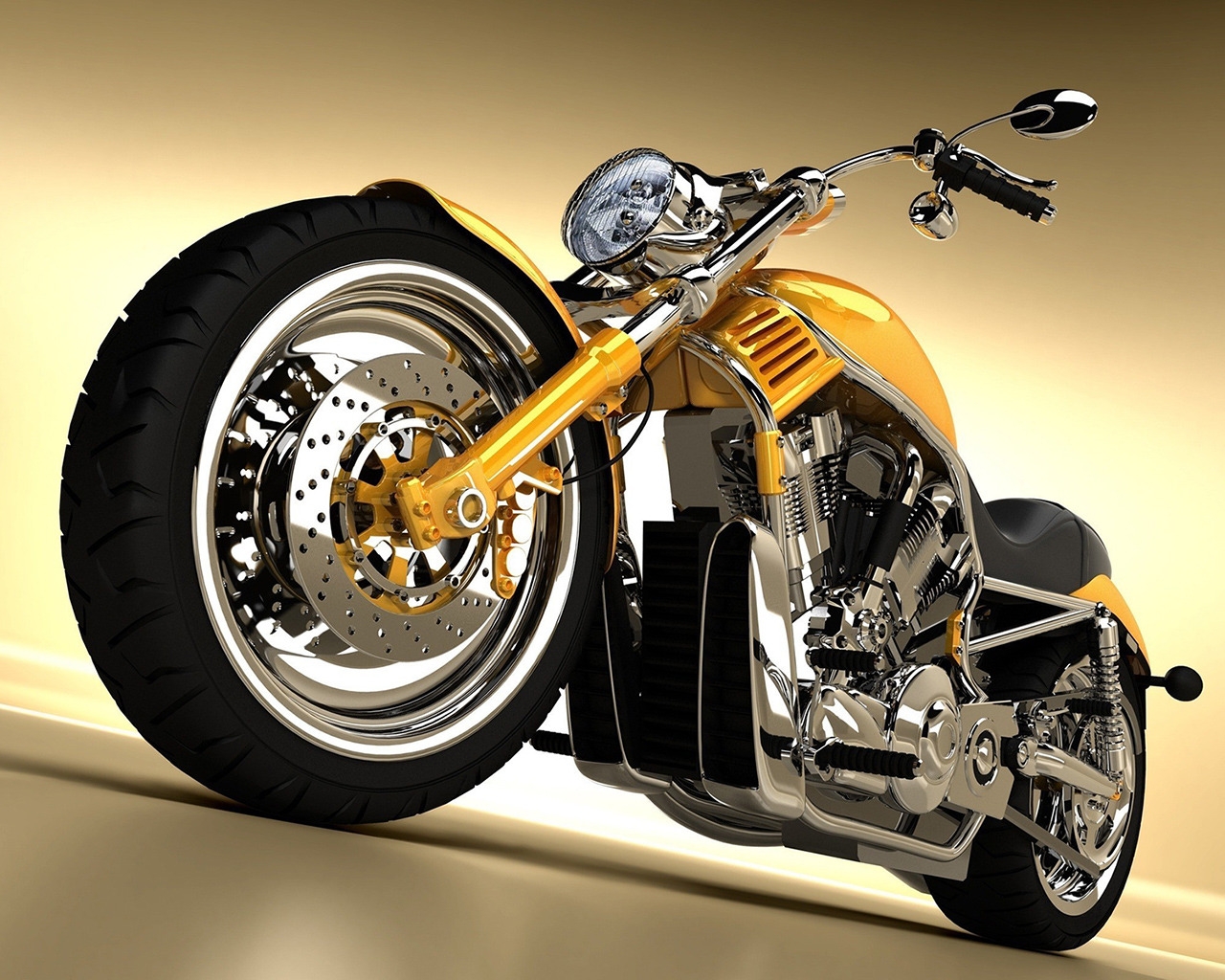 Gorgeous Yellow Chopper for 1280 x 1024 resolution