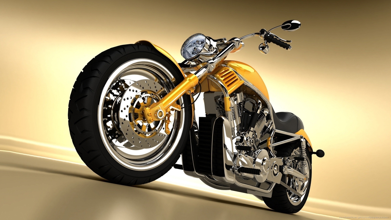 Gorgeous Yellow Chopper for 1280 x 720 HDTV 720p resolution