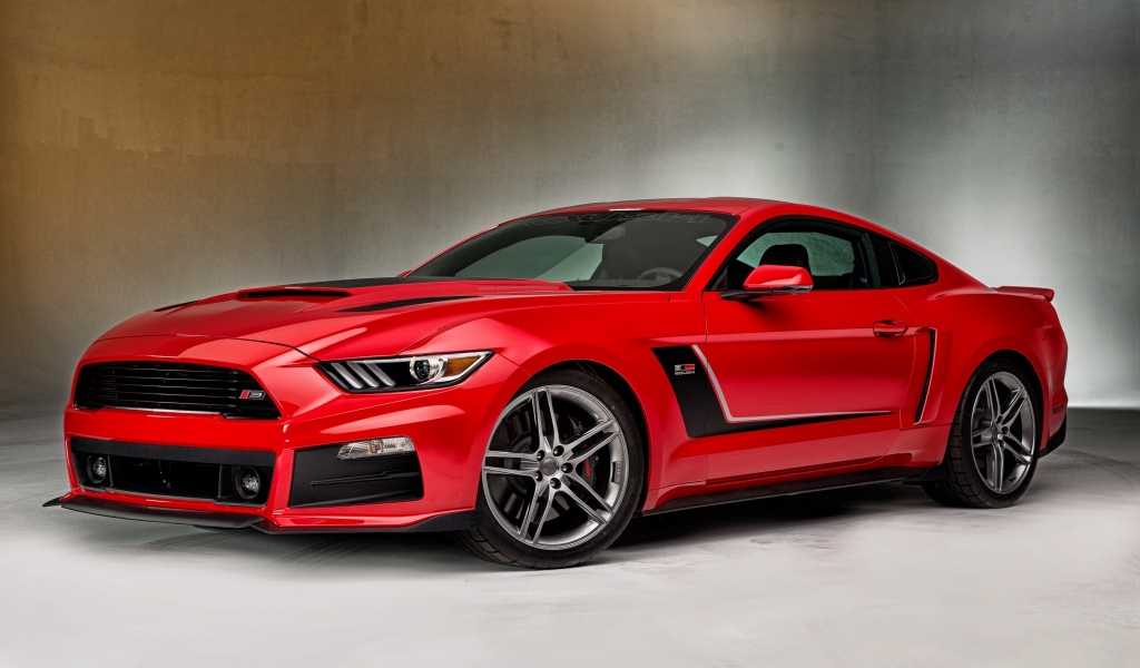 Gourgeous Red Ford Mustang for 1024 x 600 widescreen resolution