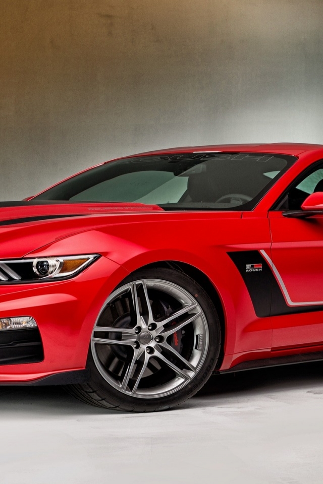 Gourgeous Red Ford Mustang for 640 x 960 iPhone 4 resolution