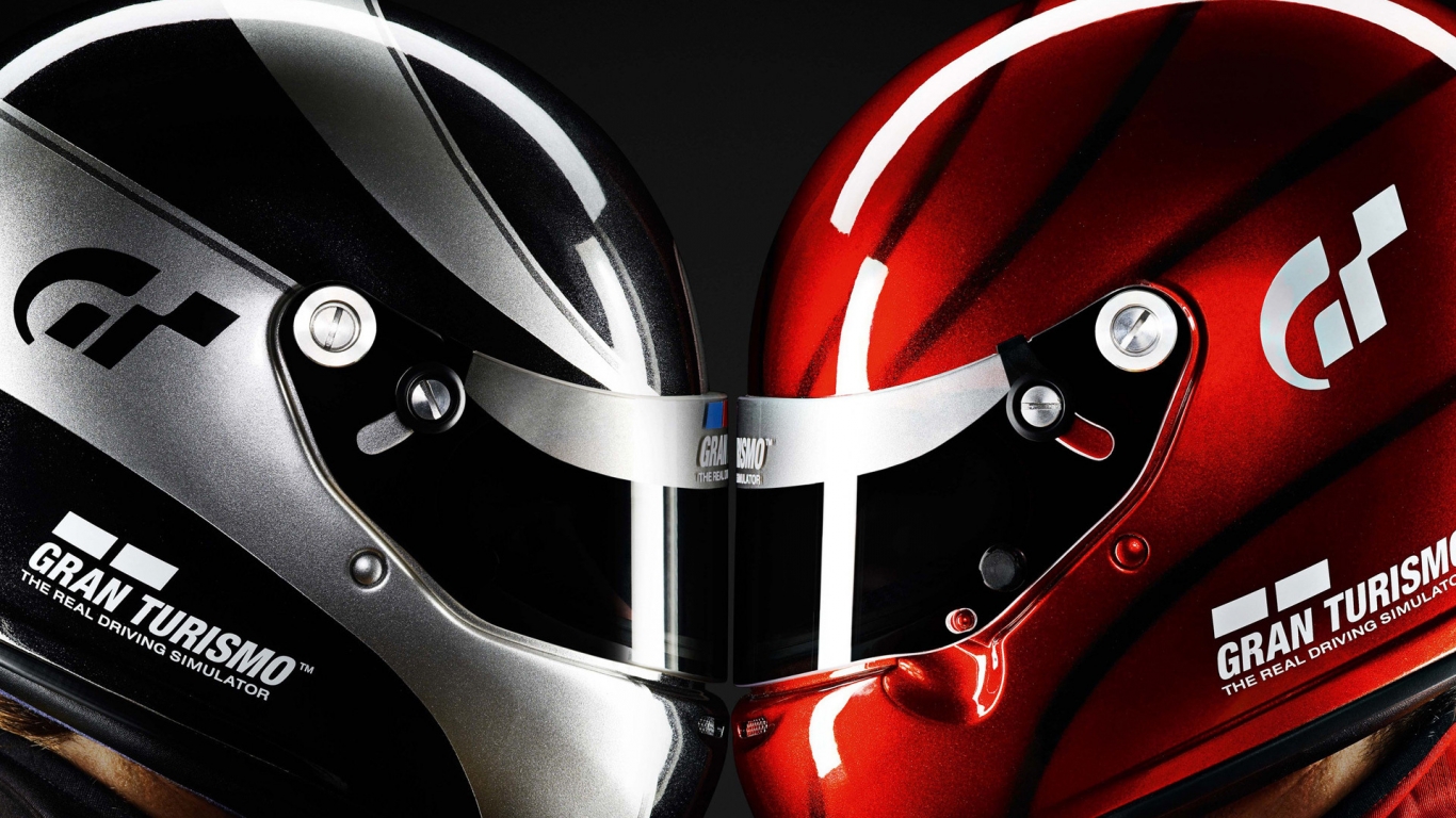 Gran Turismo Helmets for 1366 x 768 HDTV resolution