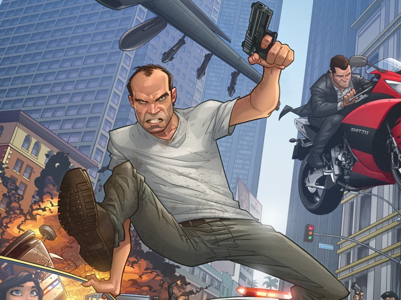Grand Theft Auto V Game Poster for 1280 x 960 resolution
