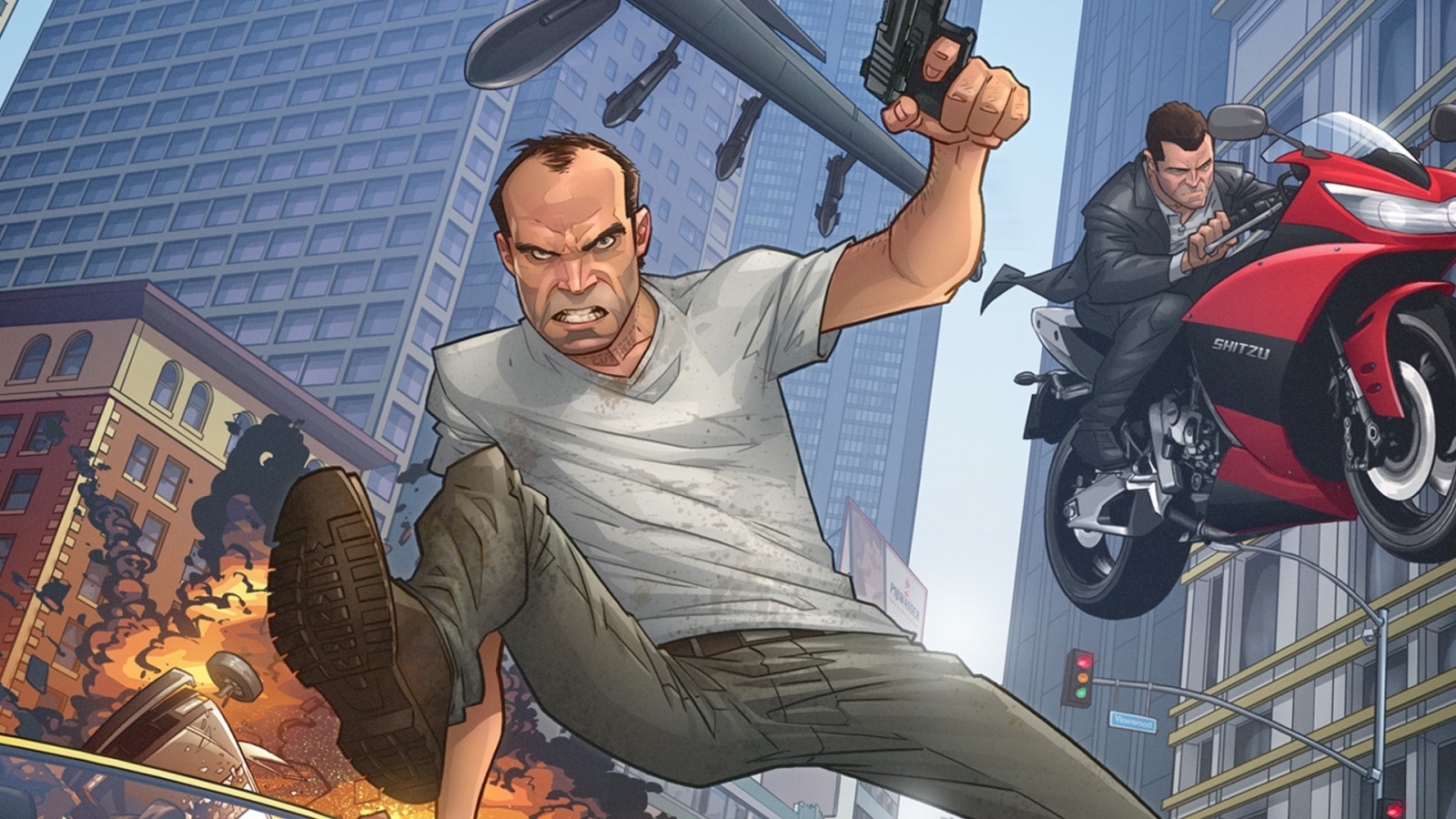 Grand Theft Auto V Game Poster for 1600 x 900 HDTV resolution