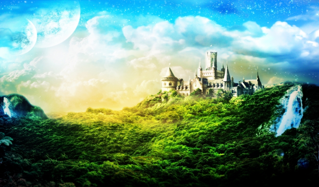 Great Castle Fantasy for 1024 x 600 widescreen resolution