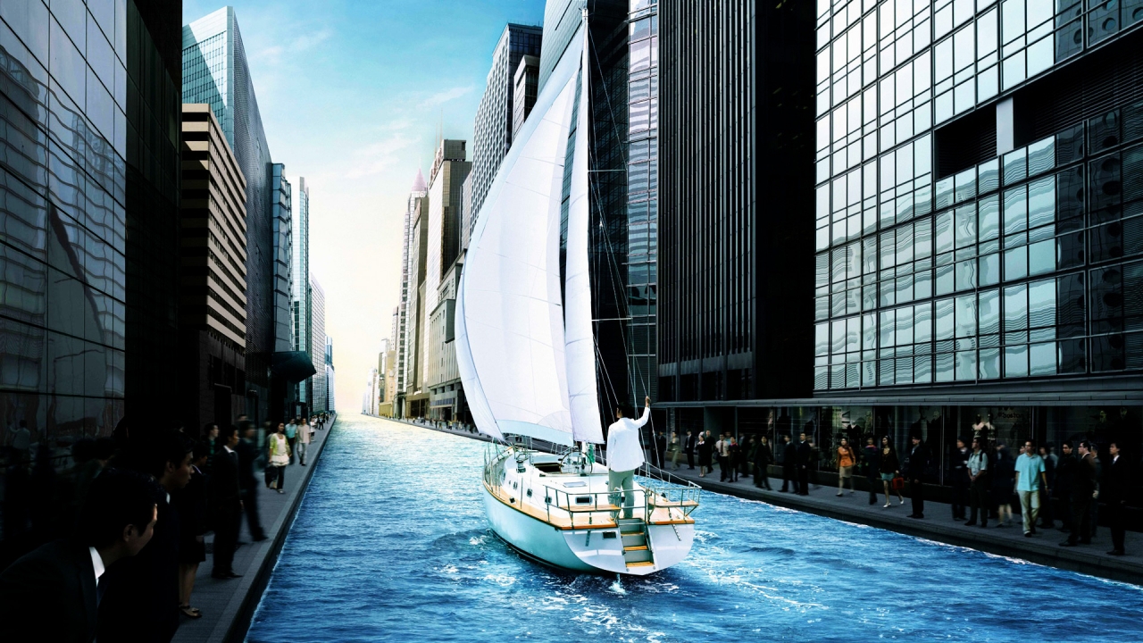 Great City Sailing for 1280 x 720 HDTV 720p resolution
