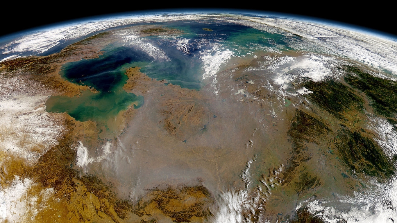 Great Earth view from Space for 1366 x 768 HDTV resolution
