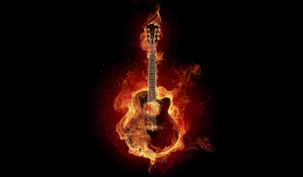 Great Fire Guitar for 1024 x 600 widescreen resolution