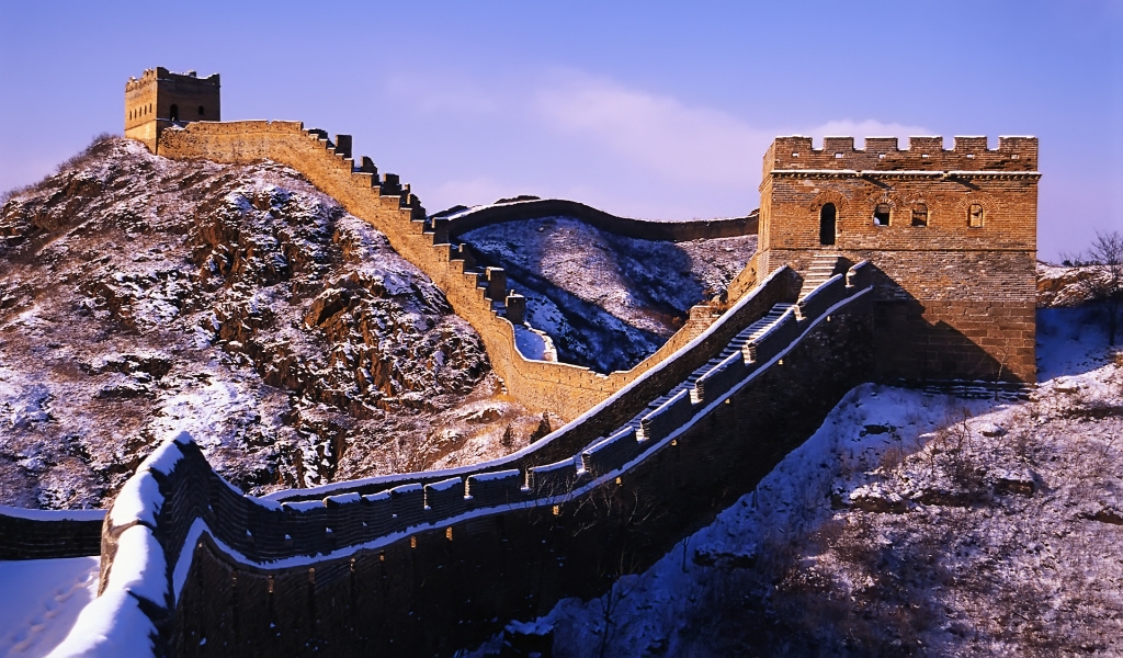 Great Wall in Winter for 1024 x 600 widescreen resolution