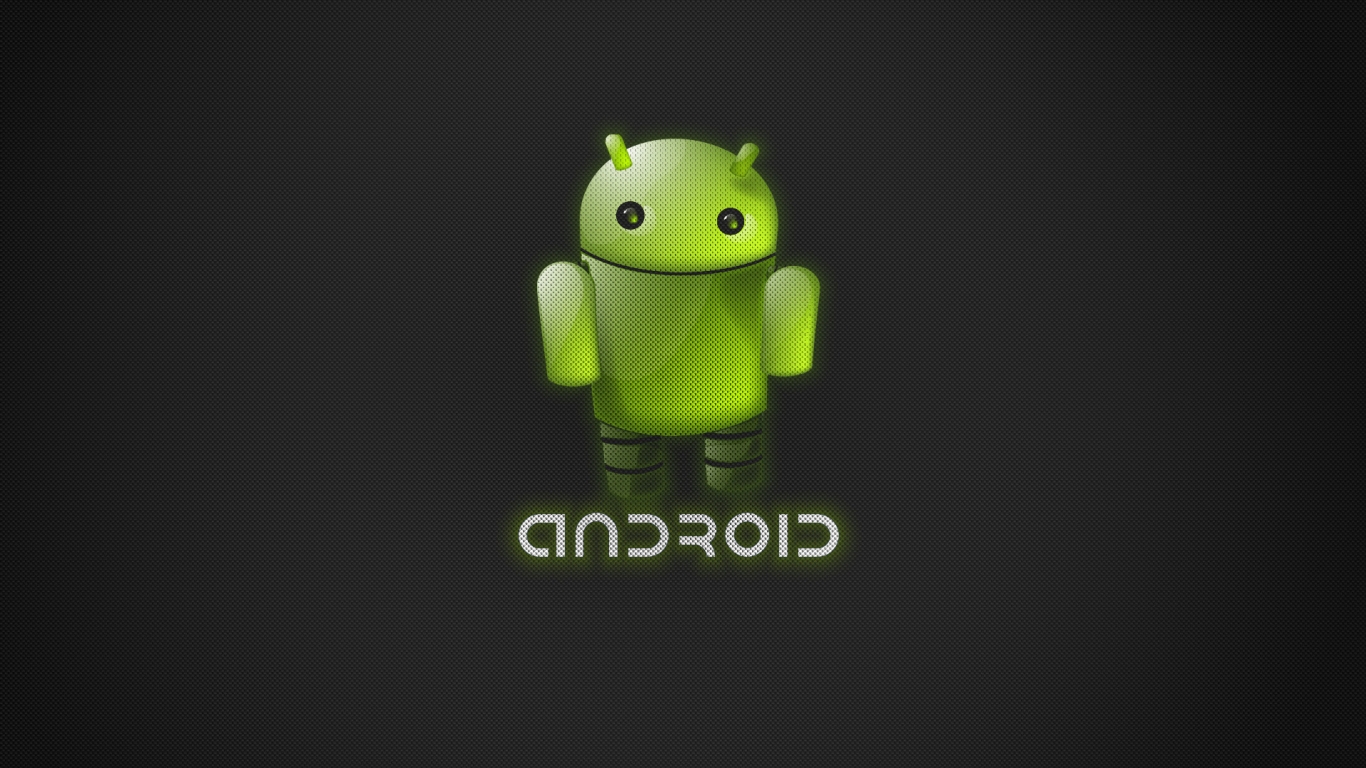 Green Android for 1366 x 768 HDTV resolution