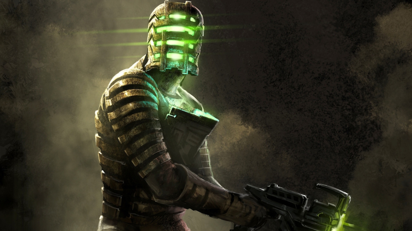 Green Dead Space for 1366 x 768 HDTV resolution