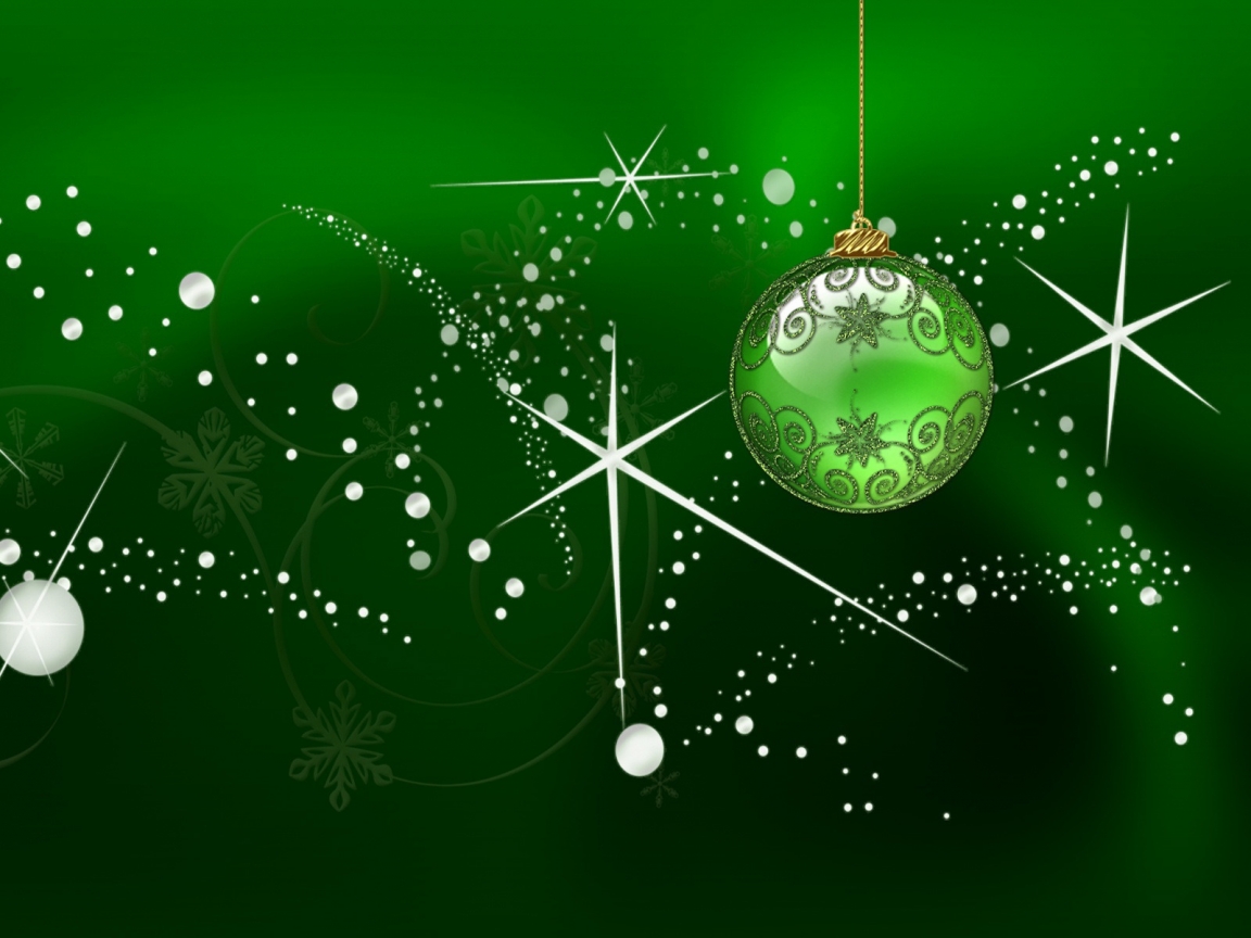 Green Globe for Chirstmas for 1152 x 864 resolution