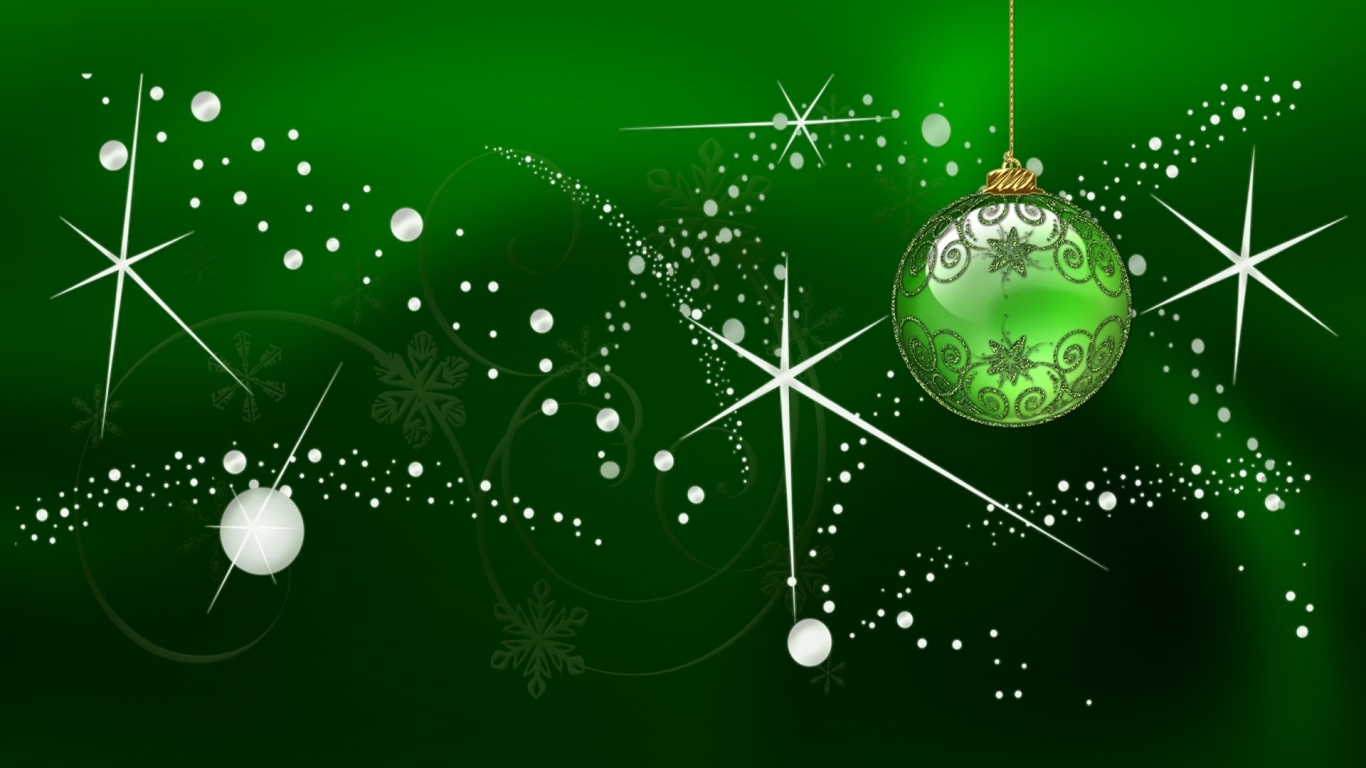 Green Globe for Chirstmas for 1366 x 768 HDTV resolution