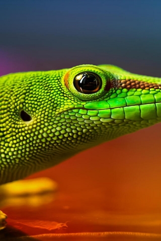 Green Lizard for 320 x 480 iPhone resolution