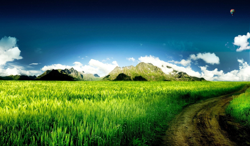 Green Mountain Landscape for 1024 x 600 widescreen resolution