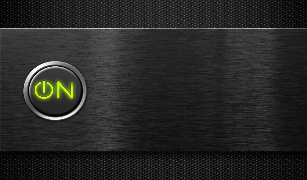 Green Power Button for 1024 x 600 widescreen resolution