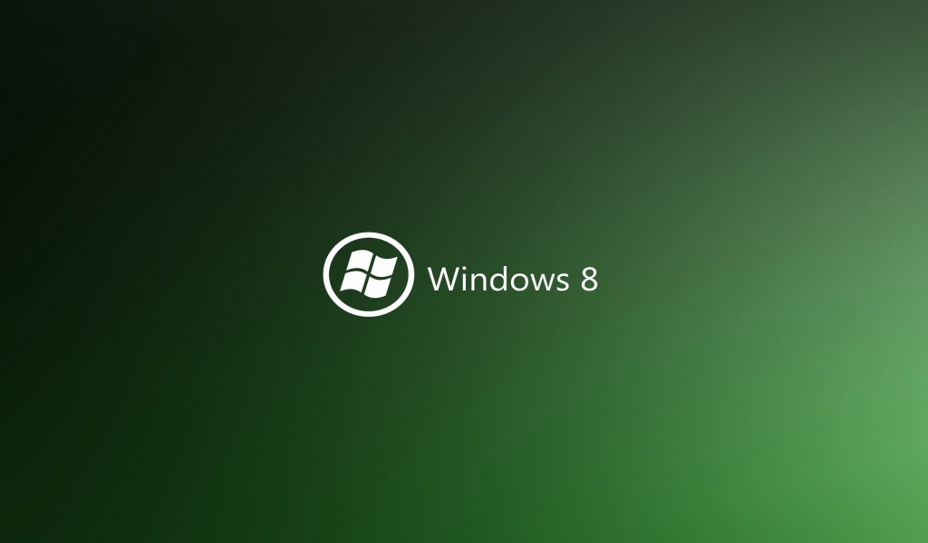 Green Windows 8 for 1024 x 600 widescreen resolution