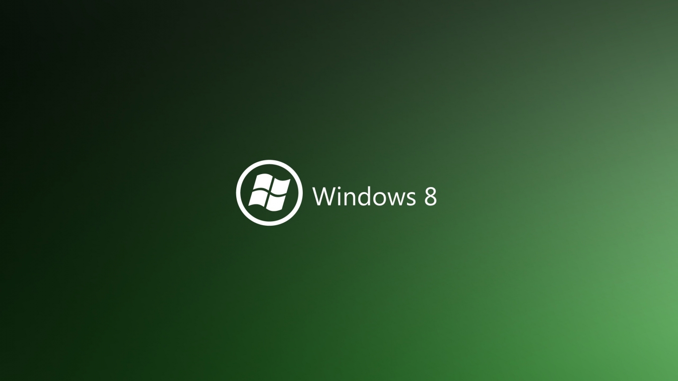 Green Windows 8 for 1366 x 768 HDTV resolution