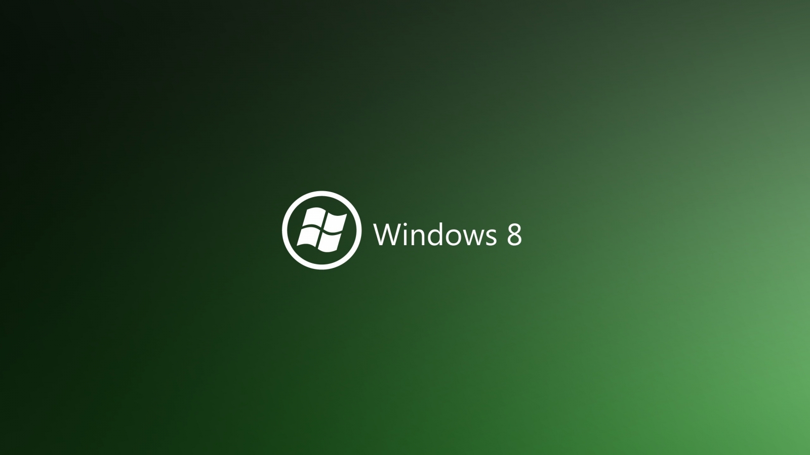 Green Windows 8 for 1600 x 900 HDTV resolution