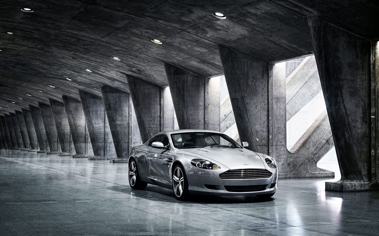 Grey Aston Martin DB9 for 1280 x 800 widescreen resolution