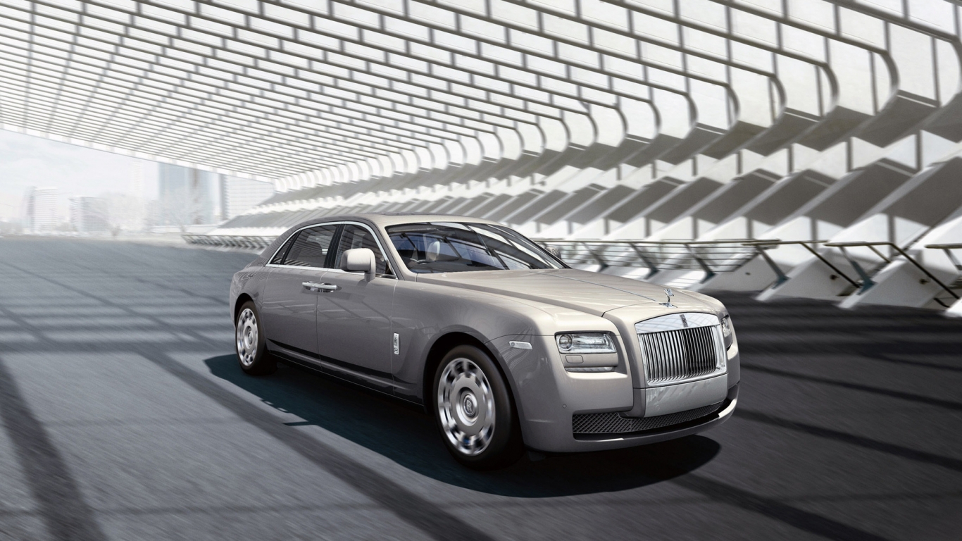 Grey Rolls Royce Ghost for 1366 x 768 HDTV resolution