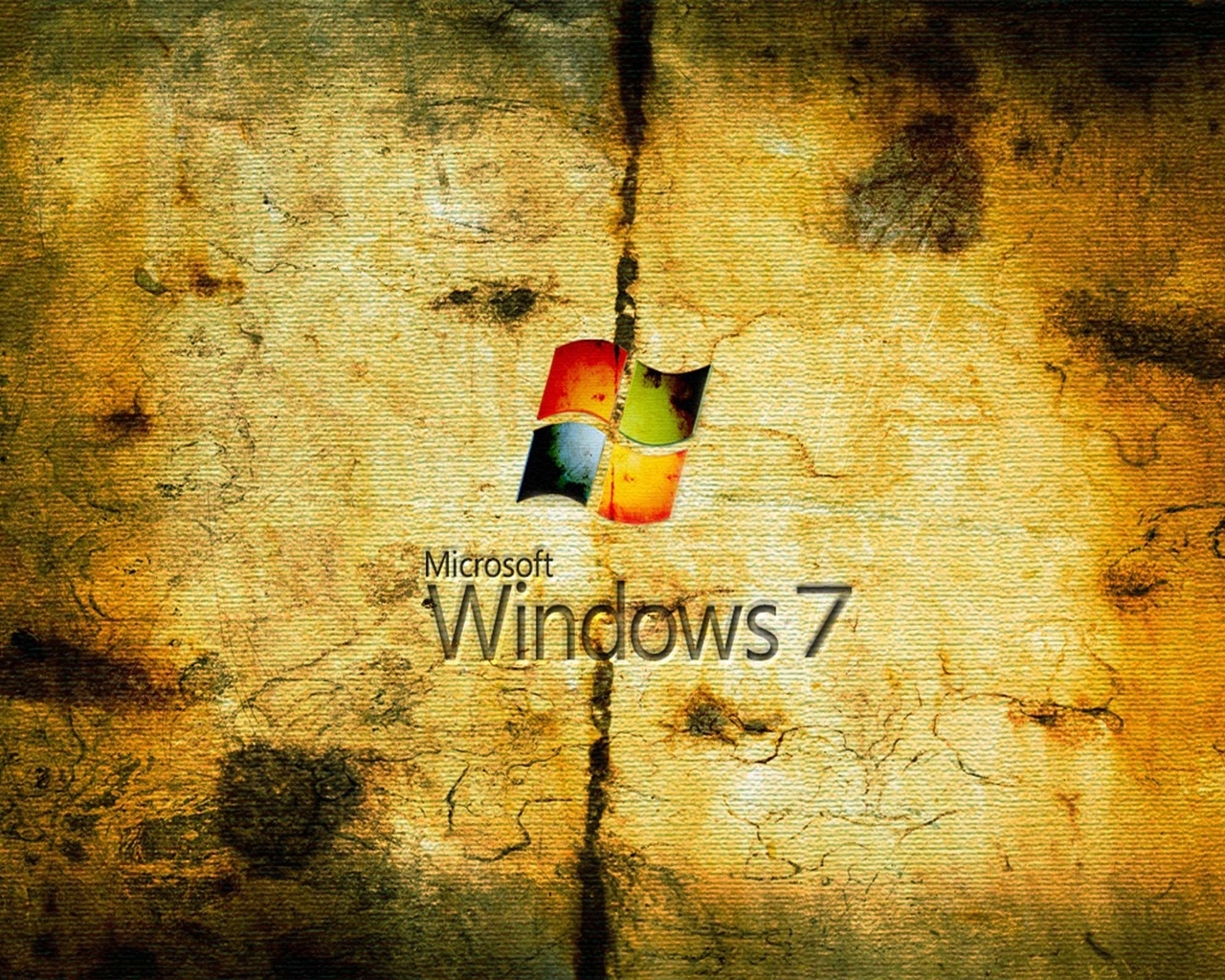 Grungy Windows Seven for 1280 x 1024 resolution