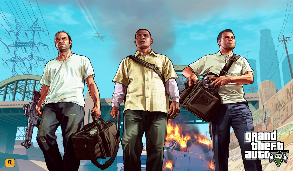 Gta 5 Main Characters for 1024 x 600 widescreen resolution
