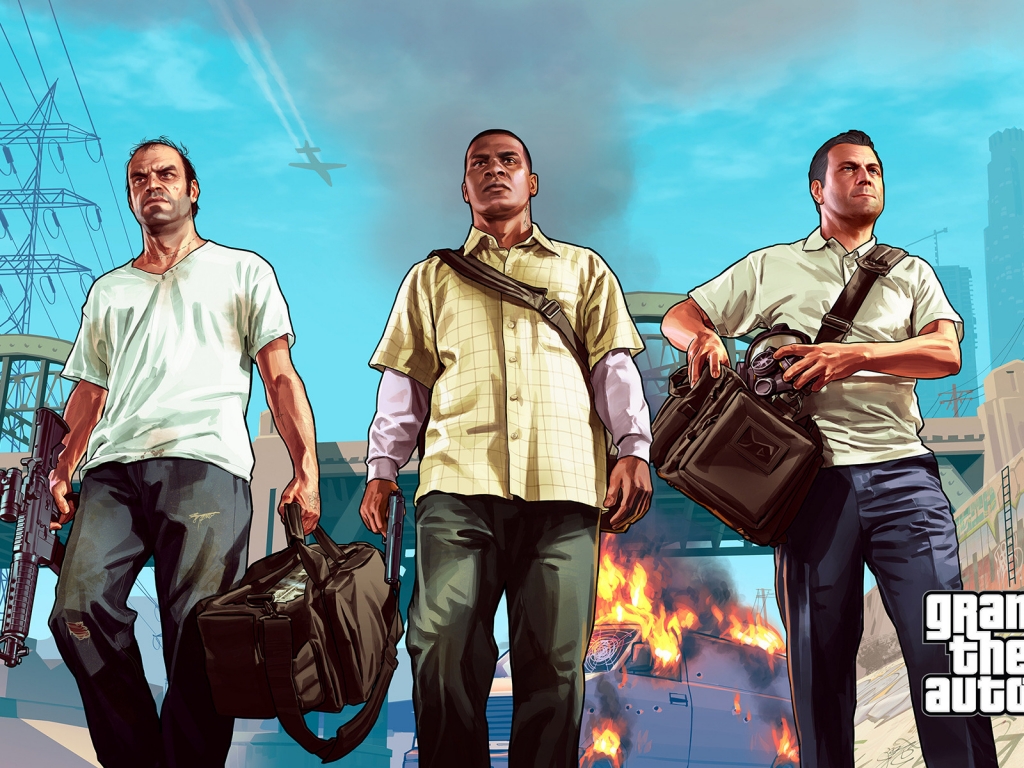 Gta 5 Main Characters for 1024 x 768 resolution